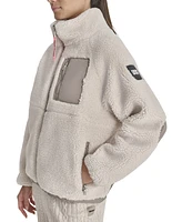 Dkny Sport Women's Sherpa Mock-Neck Jacket