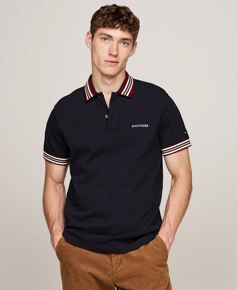 Tommy Hilfiger Men's Short Sleeve Striped-Trim Polo Shirt