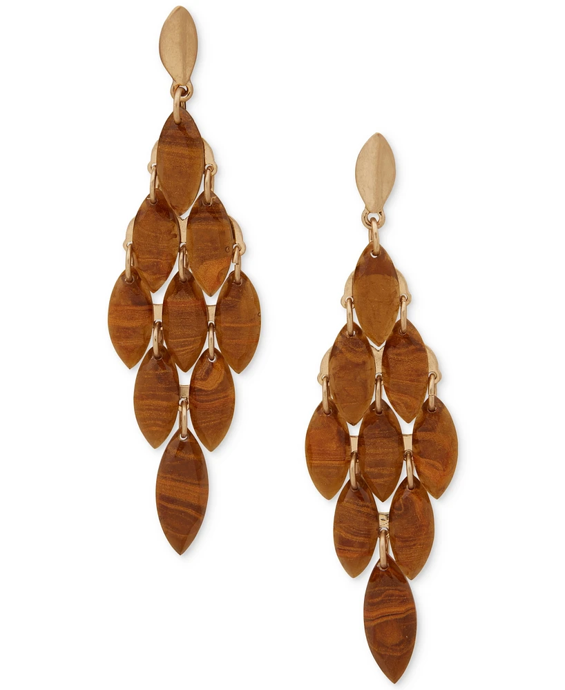 lonna & lilly Gold-Tone Navette Disc Chandelier Earrings