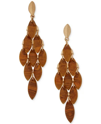 lonna & lilly Gold-Tone Navette Disc Chandelier Earrings