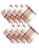 Elrene Seneca Plaid Harvest Cotton Napkins 17" x 17", Set of 8