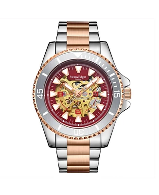 SE1462 Swan & Edgar Contemporary Skeleton Automatic Two Tone Cherry