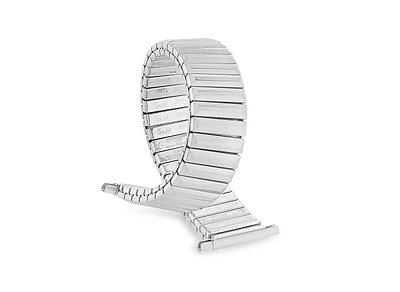 Speidel Men's Twist-o-Flex 16-22MM Adjustable End Bands Silver- Regular, Curved End