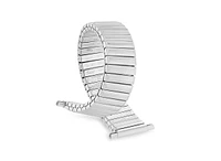 Speidel Men's Twist-o-Flex 16-22MM Adjustable End Bands Silver- Regular, Curved End