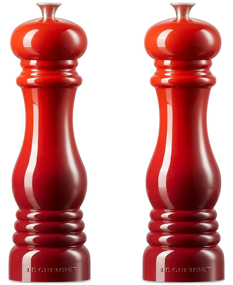 Le Creuset 8" Salt and Pepper Mill Set, Flame