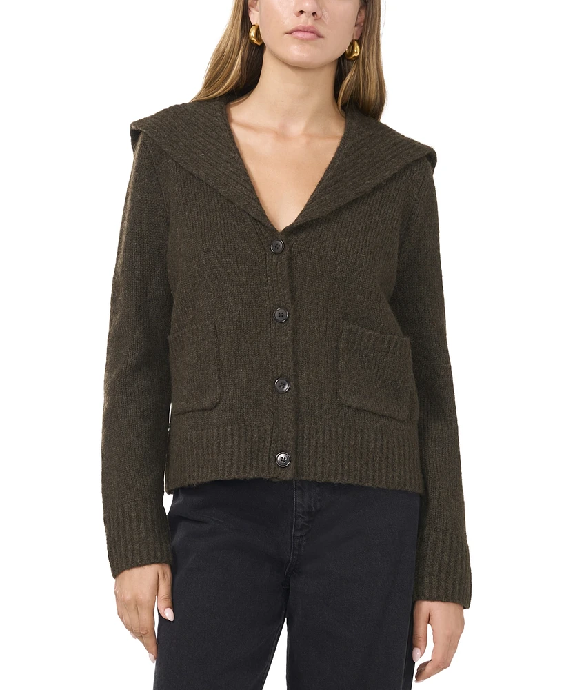 1.state Women's V-Neck Collared Cardigan