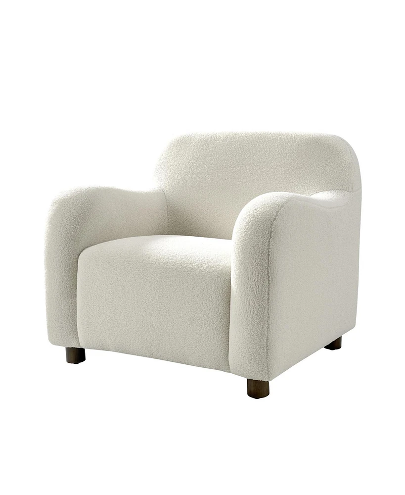 Creamy Wayne Boucle Upholstered Armchair