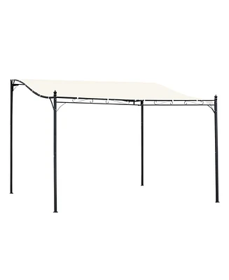 Outsunny 10' x 13' Outdoor Pergola Gazebo, Canopy w/ Drain Holes, Cream