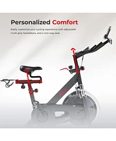 Sunny Health & Fitness Smart Pro Indoor Cycling Exercise Bike, Felt Resistance and Belt Drive with Bluetooth Connectivity and SunnyFit App