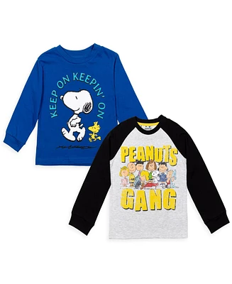 Peanuts Little Boys Snoopy Charlie Brown And Friends [SizeRangeDescription1] 2 Pack Long Sleeve Graphic T-Shirts [SizeDescription1]