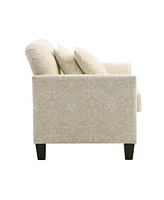 Hulala Home Abella Wooden Upholstered Armchair with Pillows