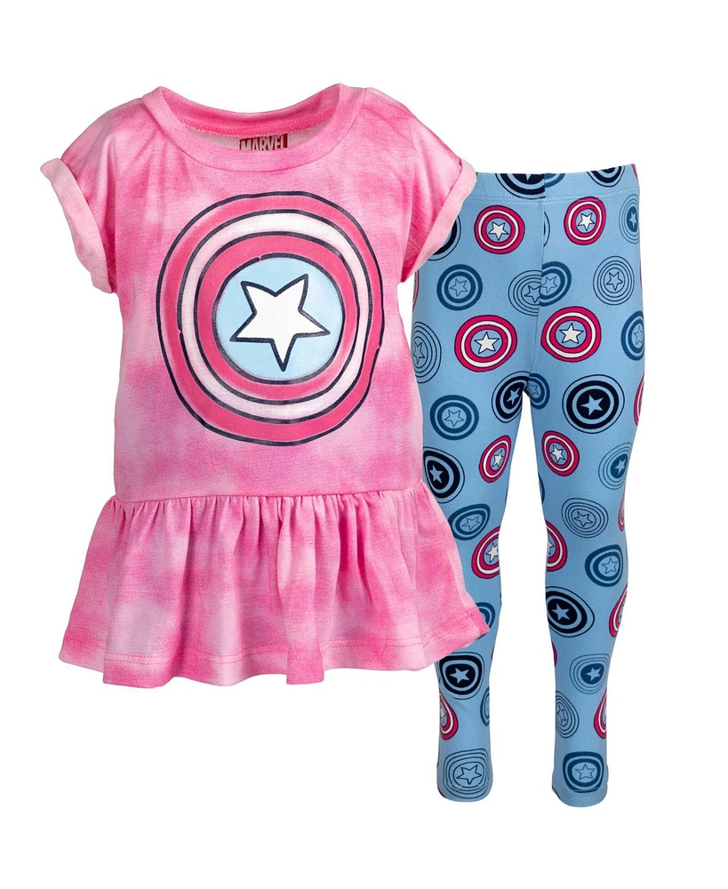 Marvel Toddler Girls T-Shirt and Leggings Outfit Set to (2T