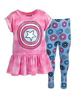 Marvel Toddler Girls T-Shirt and Leggings Outfit Set to (2T