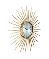 Dahlia Studios Castallia Gold 28" Round Metal Wall Clock