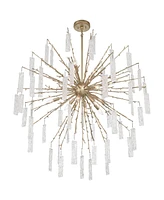 Madeleine Brass Gold Rain Chandelier Lighting 40" Wide Modern Glam Textured Cylinder Shades 14-Light Fixture for Dining Room House Foyer Kitchen Islan