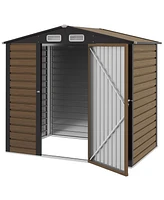 Outsunny 74.8" x 52" Metal Garden Storage Shed with Vents, Colo