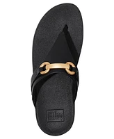 FitFlop Women's Lulu Chunky Snaffle Leather Toe-Post Sandals