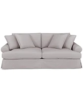 Brenalee 96" Roll Arm Performance Fabric Slipcover Sofa with Four Pillows