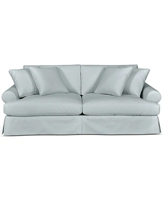 Brenalee 96" Roll Arm Performance Fabric Slipcover Sofa with Four Pillows