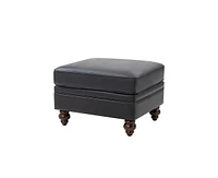 Hulala Home Contemporary Genuine Leather Ottoman for Living Room