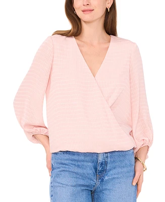 Vince Camuto Women's Faux-Wrap Long-Sleeve Top