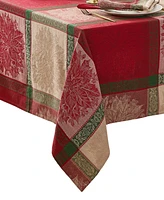 Elrene Prestige Poinsettia Jacquard Rectangle Tablecloth