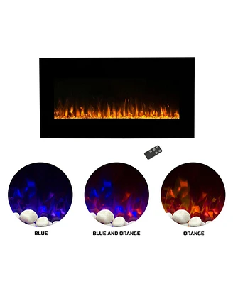 Northwest 80-2000A-42 42 in. Wall Mounted Led Fire & Ice Flame with Remote Electric Fireplace