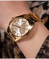 Guess Women's Multi-Function Gold Stainless Steel Watch 38mm