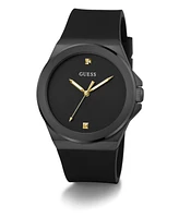 Guess Men's Analog Black Silicone Watch 44mm