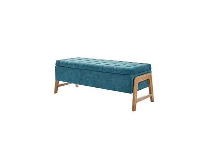 Hulala Home Mid-century Modern Lydia Storage Bench with Solid Wood Legs