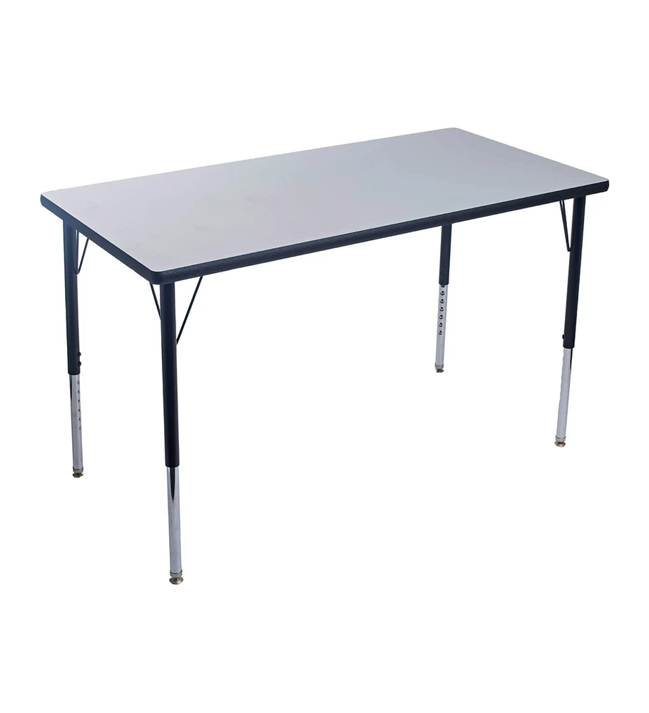 Bintiva Activity Table 24" x 36" Black Edge - Black Legs Adjusts 21" - 30"