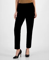 Tahari Asl Women's High Rise Velvet Ankle Pants