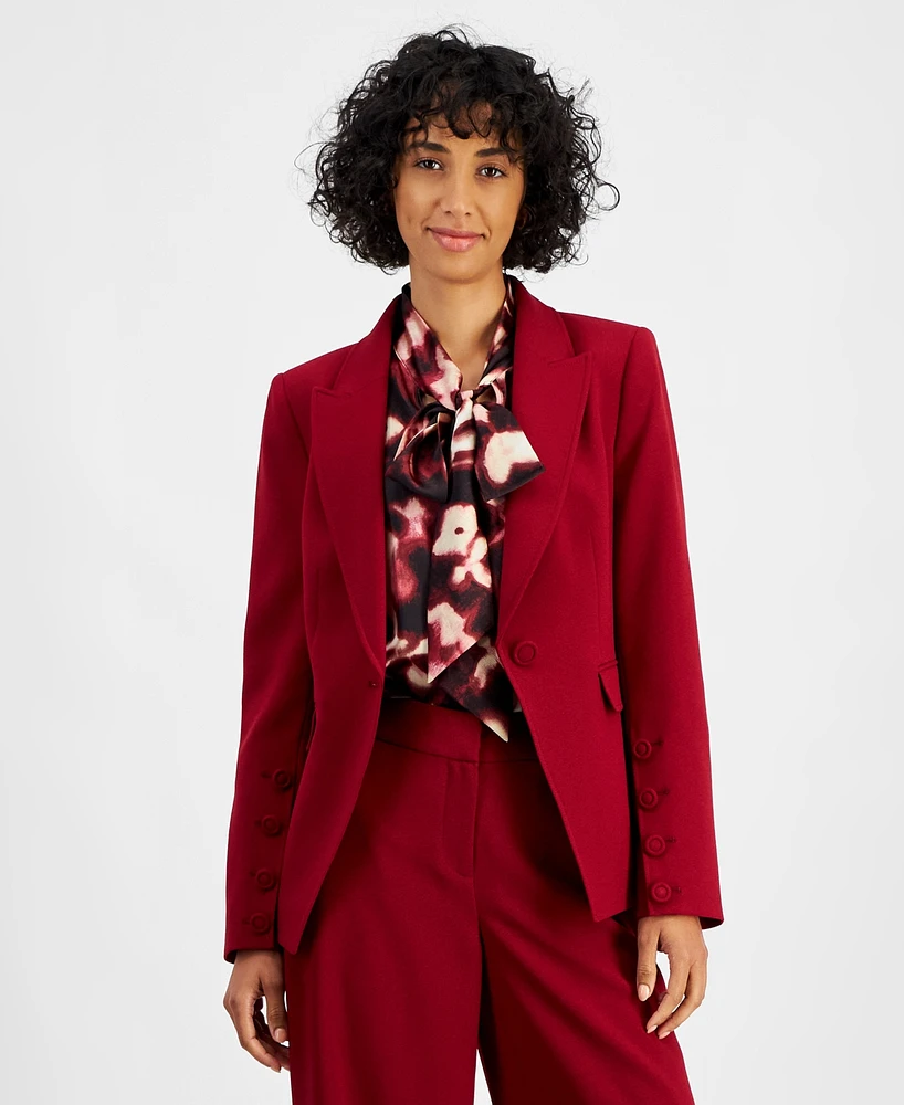 Tahari Asl Women's Single-Button Peak-Lapel Blazer