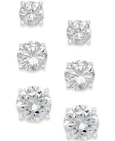 Giani Bernini Cubic Zirconia Stud Earring Set in 18k Gold over Sterling Silver or Sterling Silver, Created for Macy's