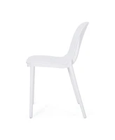 Modern Perforated Outdoor Dining Chair Set for Refined Outdoor Designs