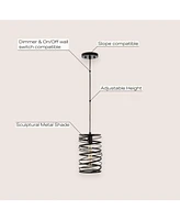 Jonathan Y Helisa 7.25" 1-Light Modern Contemporary Iron Spiral Led Pendant