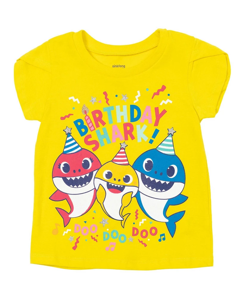 Pinkfong Girls Baby Shark Birthday T-Shirt to