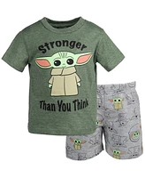 Starwars Toddler Boys Star Wars The Mandalorian T-Shirt and French Terry Shorts Outfit Set to