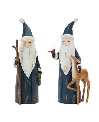 Slickblue Set of 2 Santa Figurines – Classic Holiday Decorations for Any Space