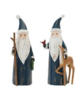 Slickblue Set of 2 Santa Figurines – Classic Holiday Decorations for Any Space