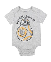 Starwars Baby Boys Star Wars Chewbacca C-3PO R2-D2 Darth Vader Yoda 5 Pack Short Sleeve Bodysuits