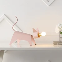 Jonathan Y Penelope 11.75" Modern Industrial Iron Feline Led Kids' Lamp, Pink