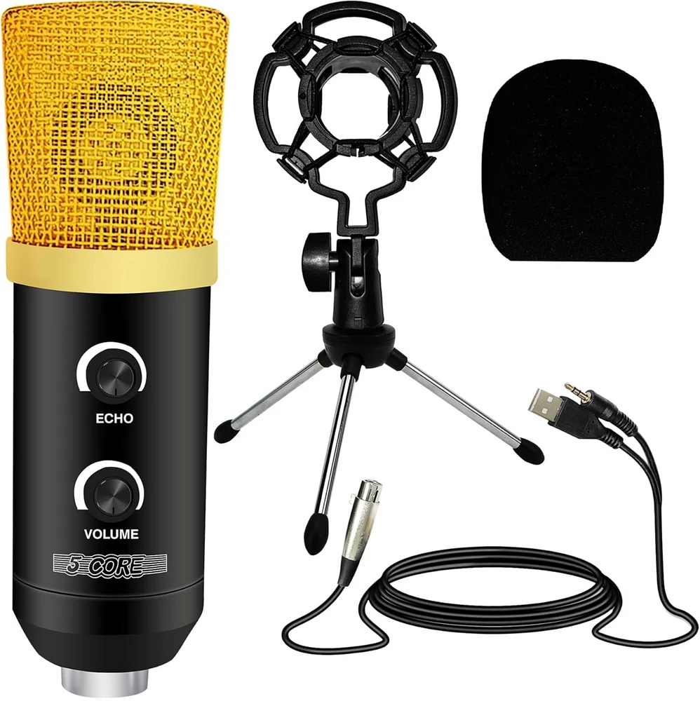 5 Core Podcast Equipment Bundle Professional Studio Xlr Condenser Recording Microphone Kit for vocals