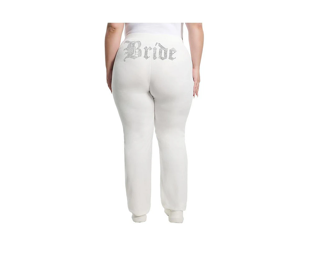 Juicy Couture Plus Bride Big Bling Velour Track Pants