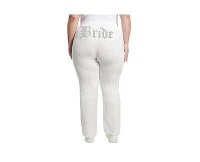 Juicy Couture Plus Bride Big Bling Velour Track Pants