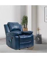 Boyel Living Heavy Duty Faux Leather 8-Point Massage Glider Recliner with Remote Control and Side Pocket