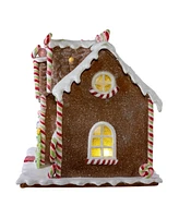 Kurt Adler Battery Operated Led Lighted Gingerbread Lollipop Shop, 8.46 Inches