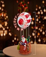 Kurt Adler 8-Inch Battery Operated Musical Santa Hot Air Balloon Table Piece with Digital Propeller