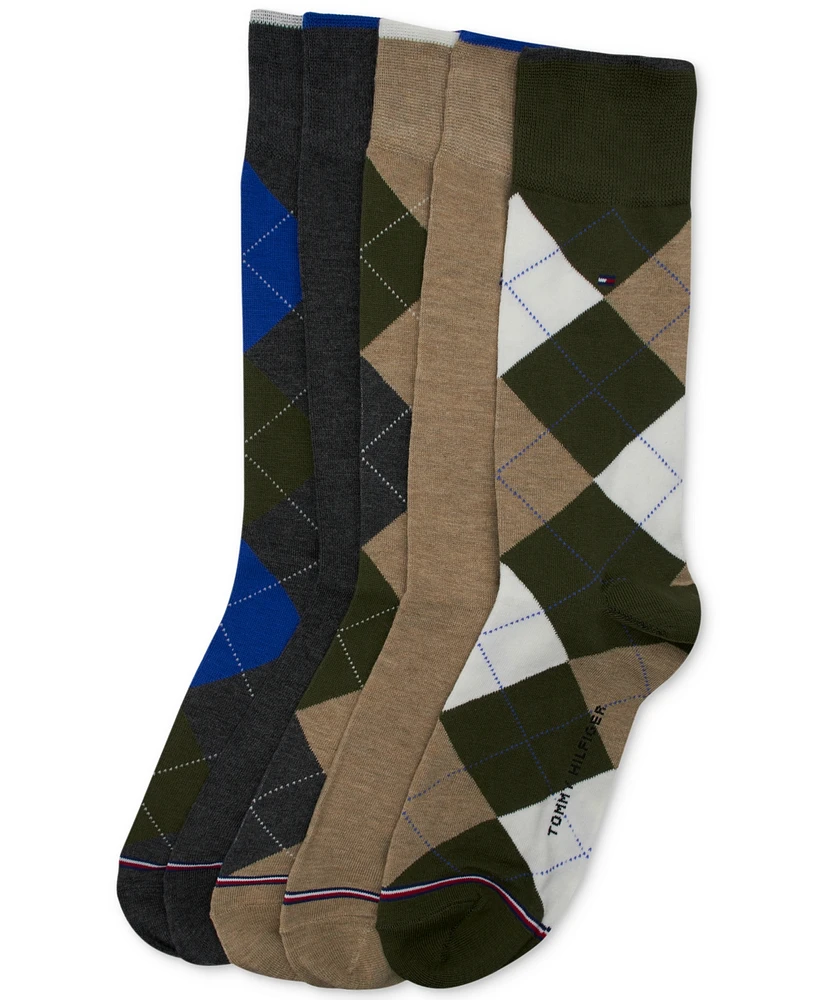 Tommy Hilfiger Men's 5-Pk. Argyle Premium Crew Socks