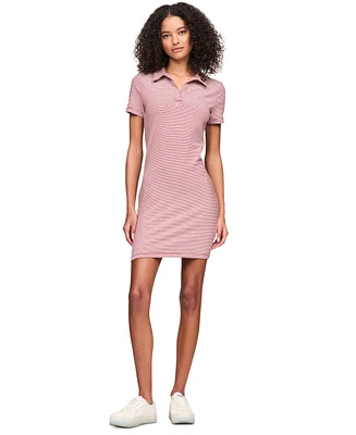 Tommy Jeans Women's Striped Short-Sleeve Polo Dress